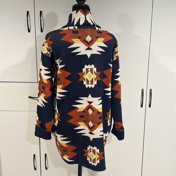 Lucky Brand Aztec print knitted cotton cardigan. Size L‎ - Picture 5 of 8